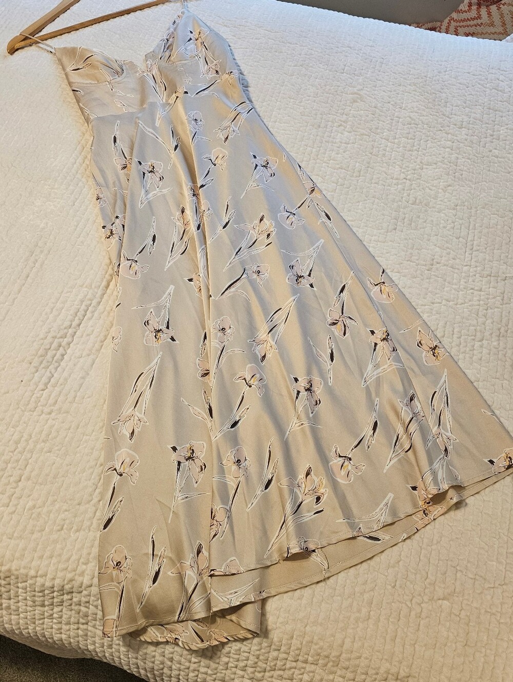 Light Beige Floral A-Line Women’s Skirt